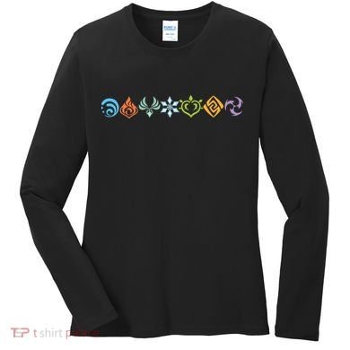 Genshin Impact Elements Gamer Women's Long Sleeve Shirt