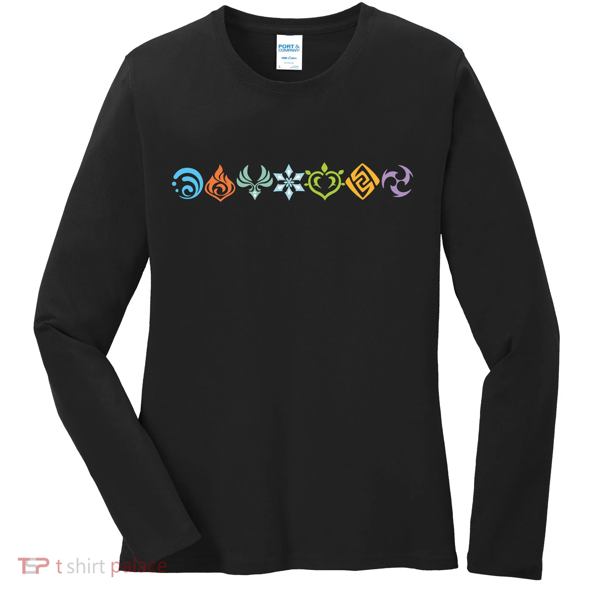 Genshin Impact Elements Gamer Women's Long Sleeve Shirt
