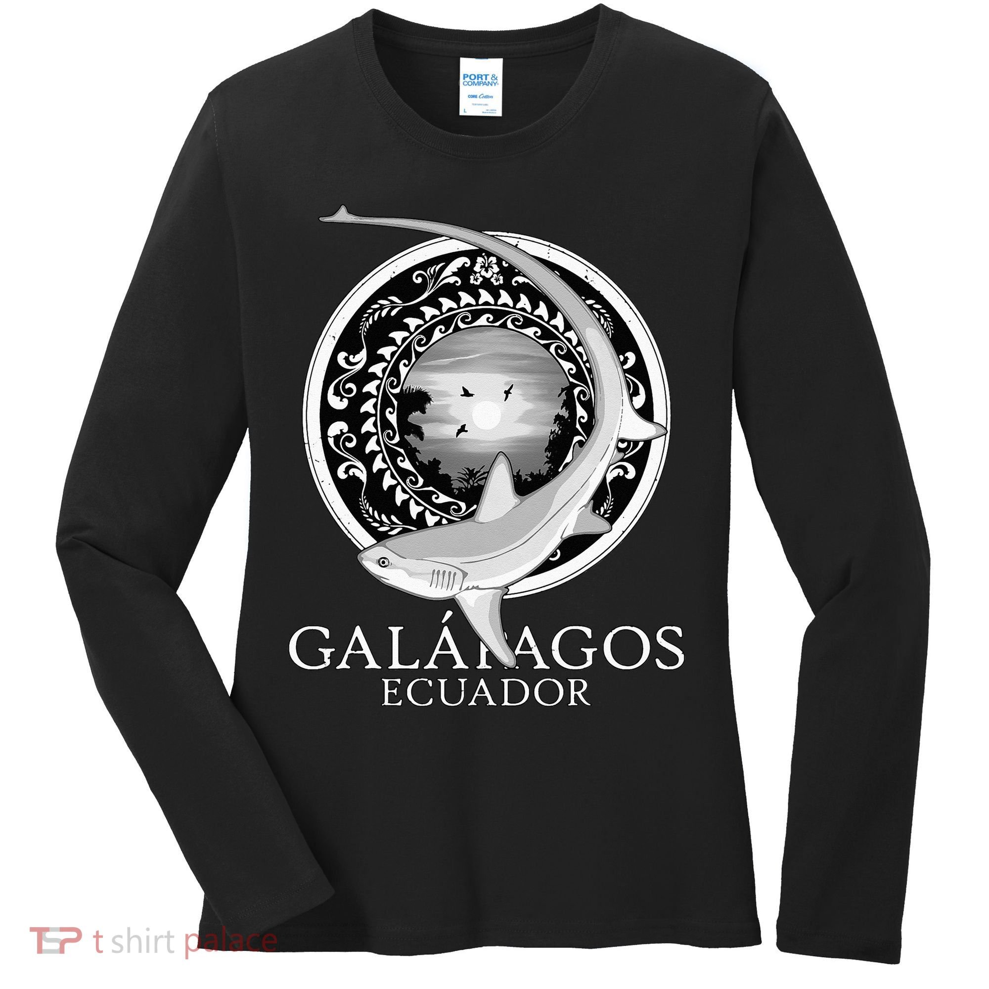 Galapagos Islands Ecuador Thresher Shark Women's Long Sleeve Shirt