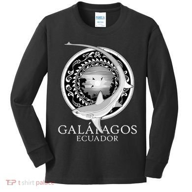 Galapagos Islands Ecuador Thresher Shark Kids Long Sleeve Shirt