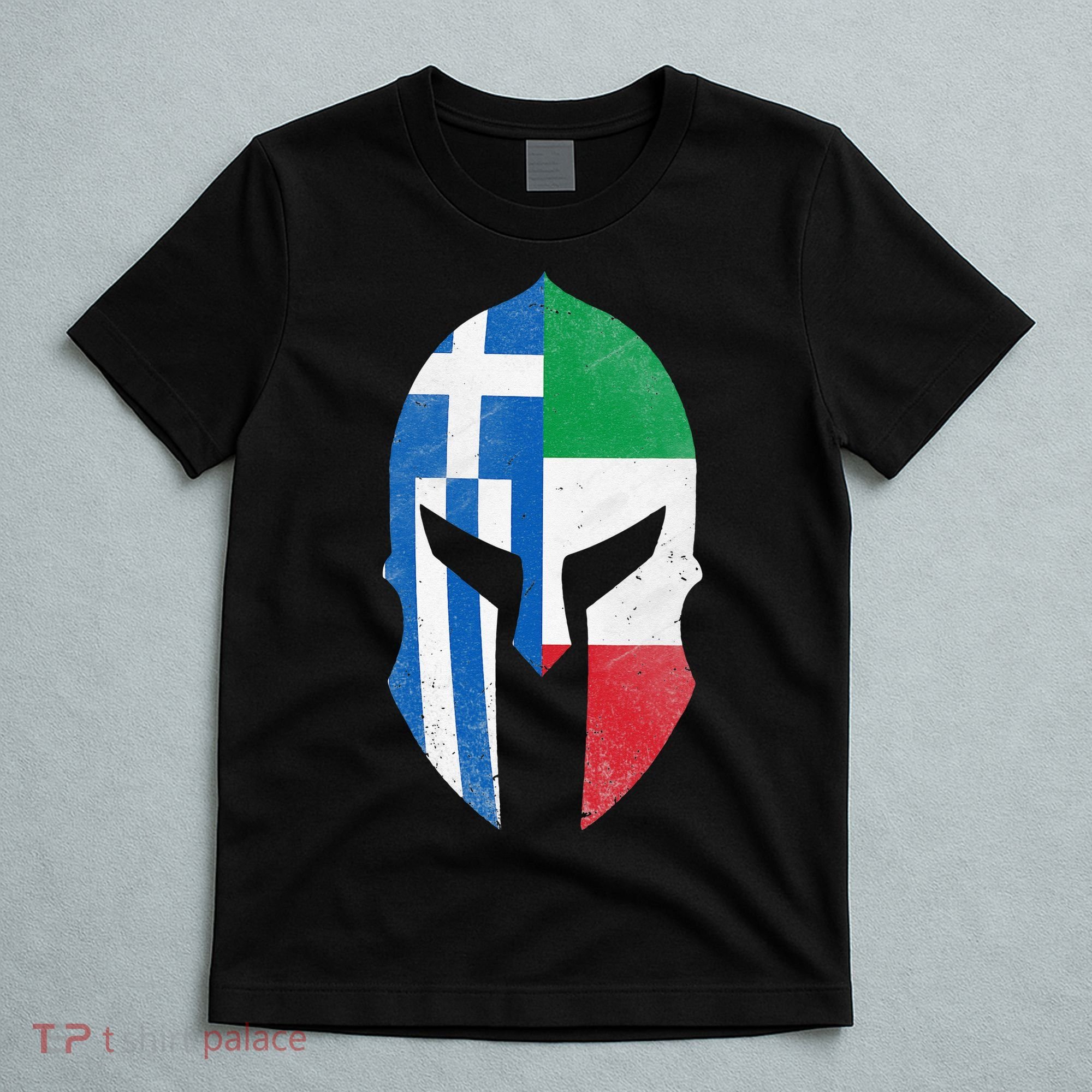 Greece Italy Flag Italian Greek Roots Helmet T-Shirt