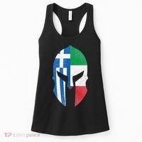 Greece Italy Flag Italian Greek Roots Helmet Women's Tank Top thumb 0