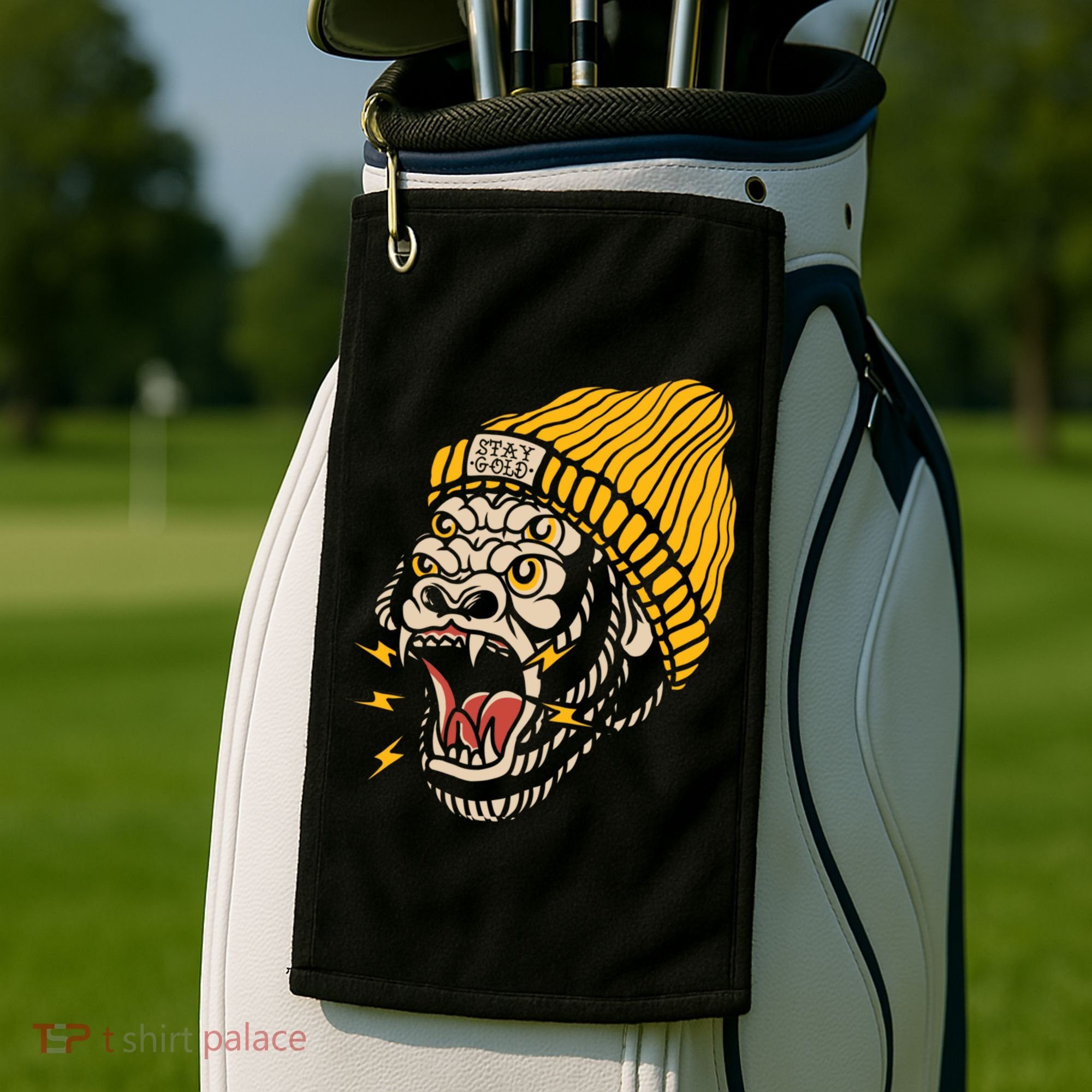 Gorilla Inked Flash Old School Ink Addict Traditional Tattoo Gift Golf Towel