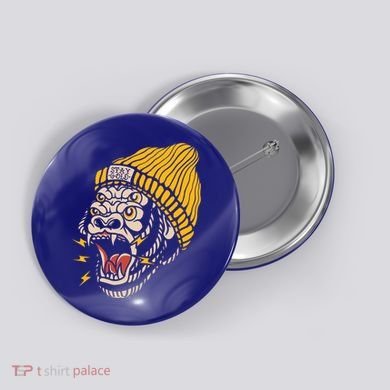 Gorilla Inked Flash Old School Ink Addict Traditional Tattoo Gift Button