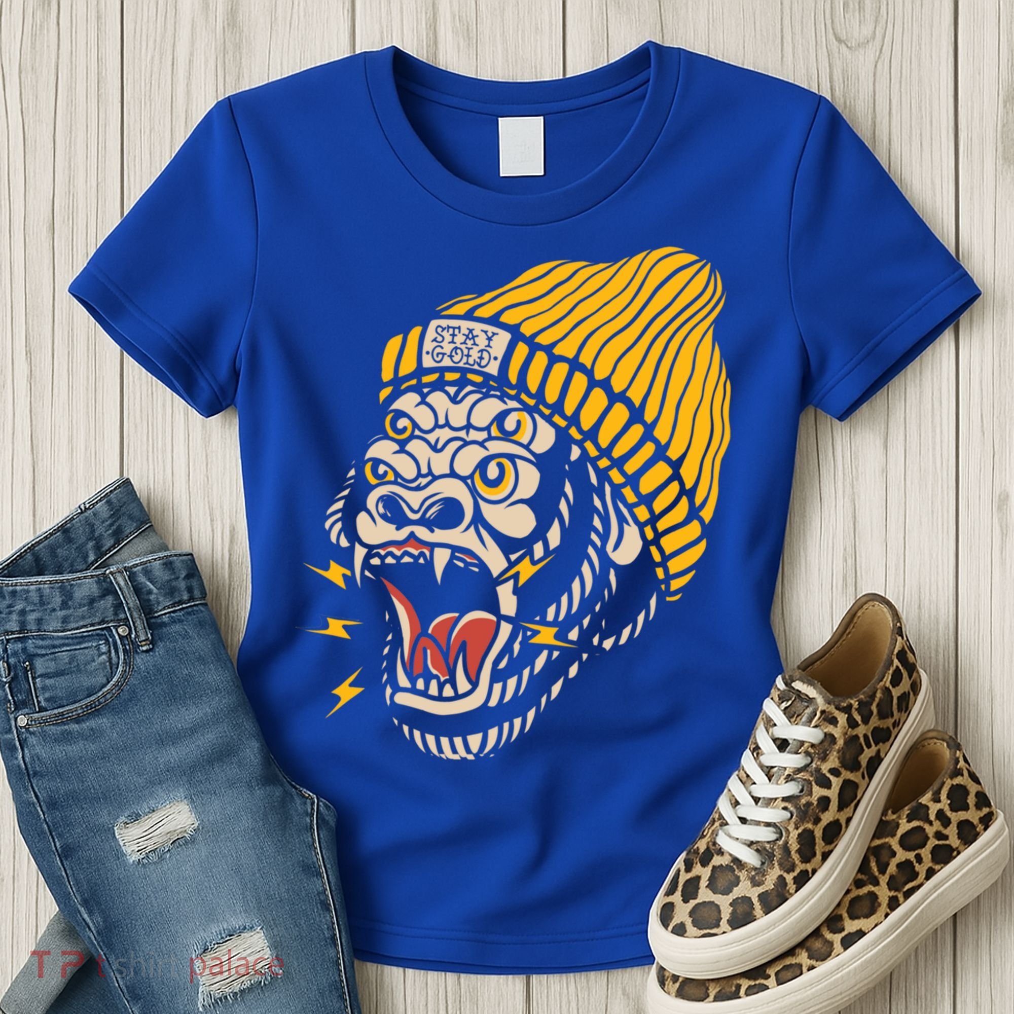 Gorilla Inked Flash Old School Ink Addict Traditional Tattoo Gift Women's T-Shirt