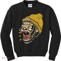 Gorilla Inked Flash Old School Ink Addict Traditional Tattoo Kids Sweatshirt thumb 0