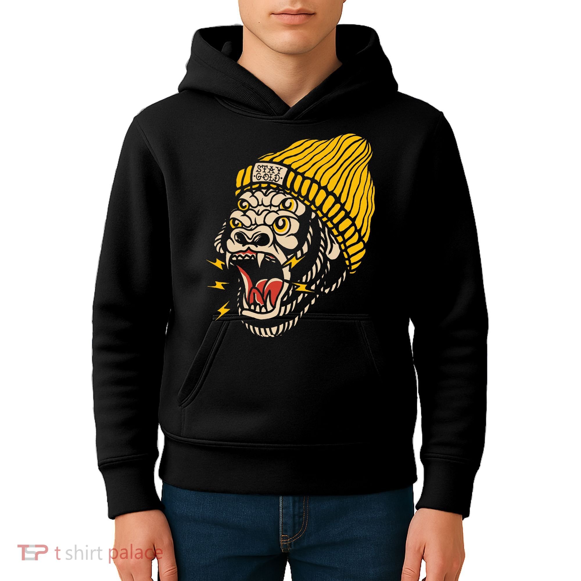 Gorilla Inked Flash Old School Ink Addict Traditional Tattoo Kids Hoodie