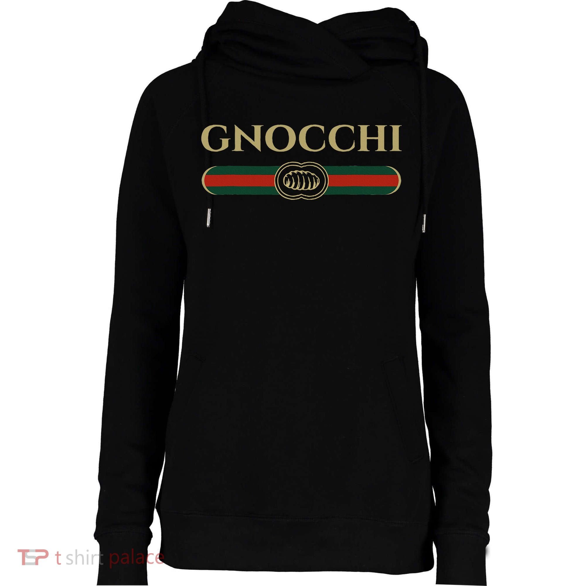 Gnocchi In Fun Logo Style Womens Funnel Neck Pullover Hood