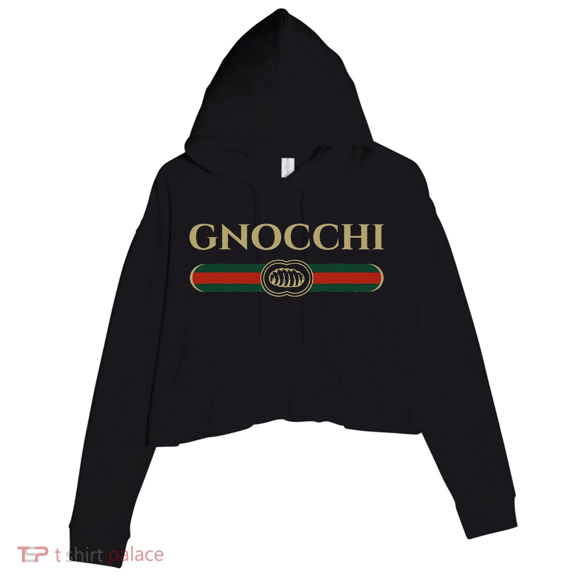 Gnocchi In Fun Logo Style Crop Fleece Hoodie