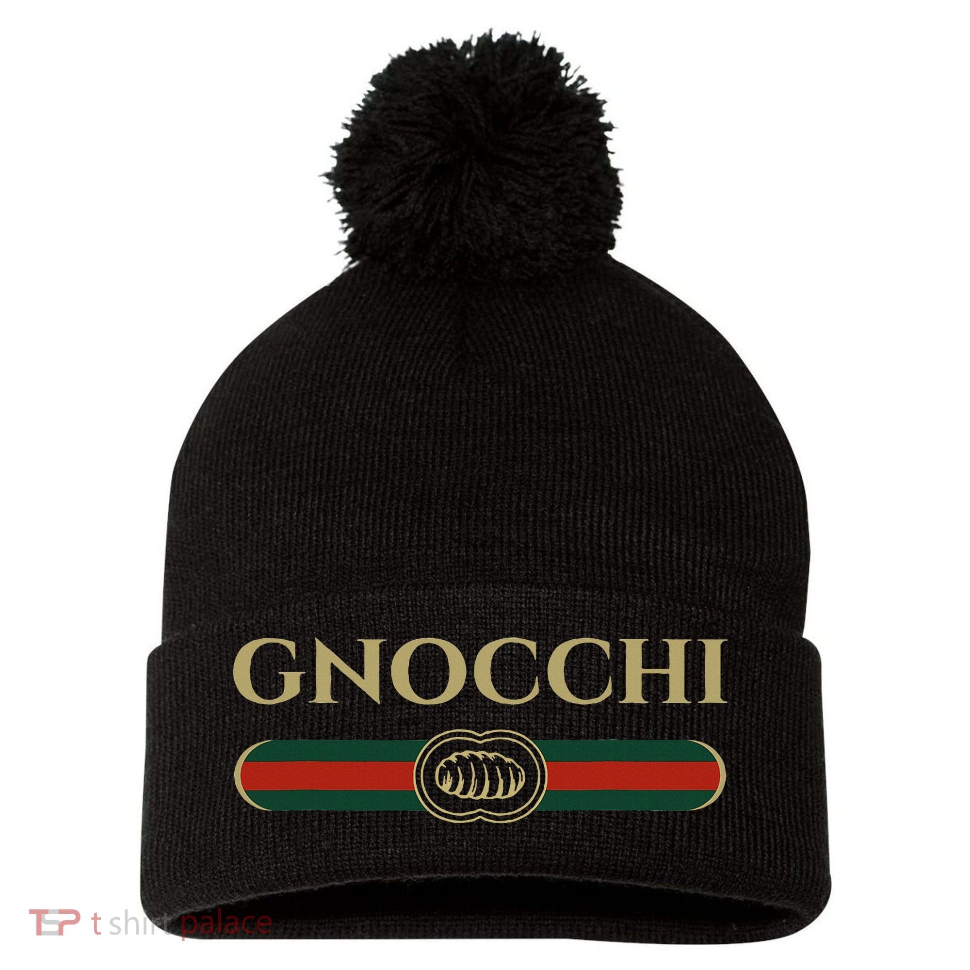 Gnocchi In Fun Logo Style Pom Pom 12in Knit Beanie