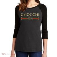 Gnocchi In Fun Logo Style Women's Tri-Blend 3/4-Sleeve Raglan Shirt thumb 2