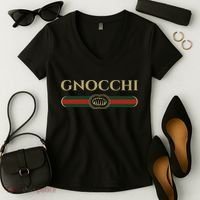 Gnocchi In Fun Logo Style Women's V-Neck T-Shirt thumb 2