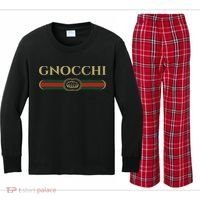 Gnocchi In Fun Logo Style Kids Long Sleeve Plaid Pajama Set thumb 0