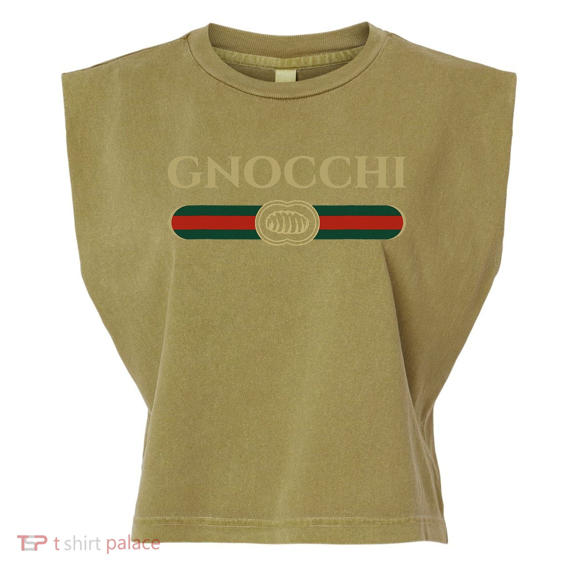 Gnocchi In Fun Logo Style Garment-Dyed Women's Muscle Tee