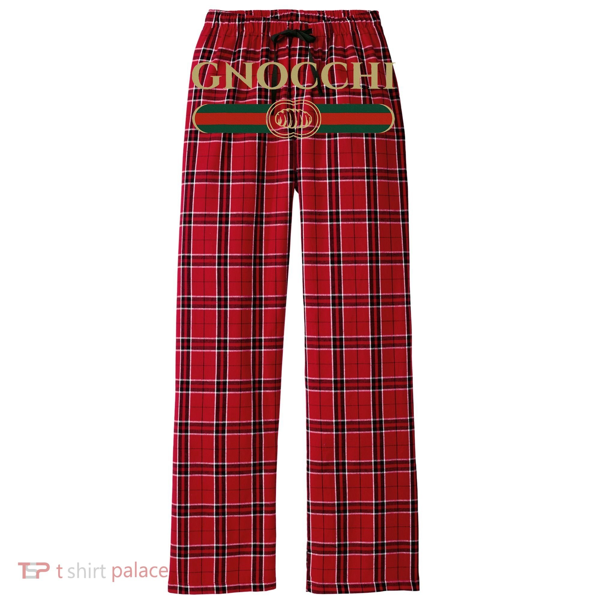 Gnocchi In Fun Logo Style Women's Flannel Plaid Pajama Pants