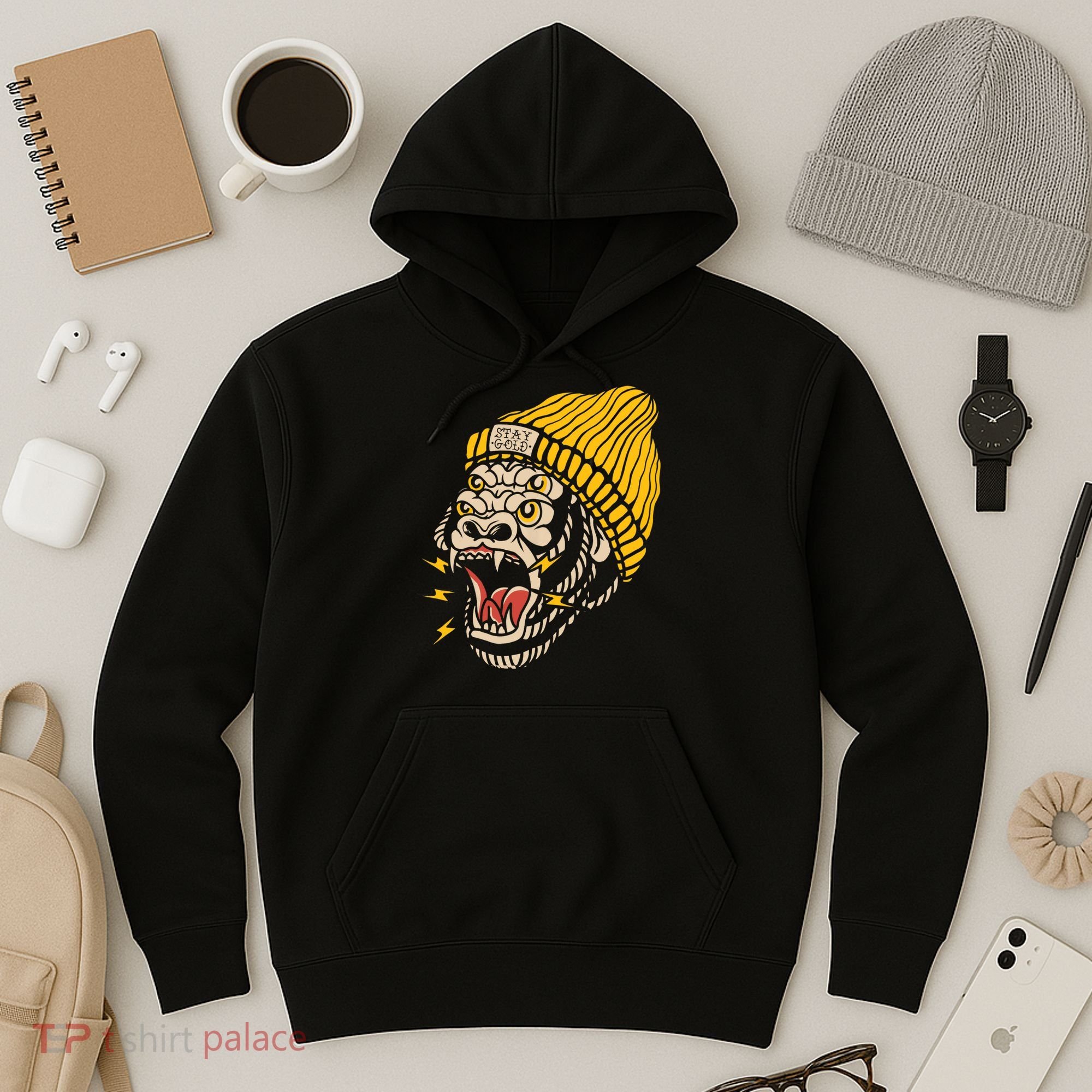Gorilla Inked Flash Old School Ink Addict Traditional Tattoo Hoodie