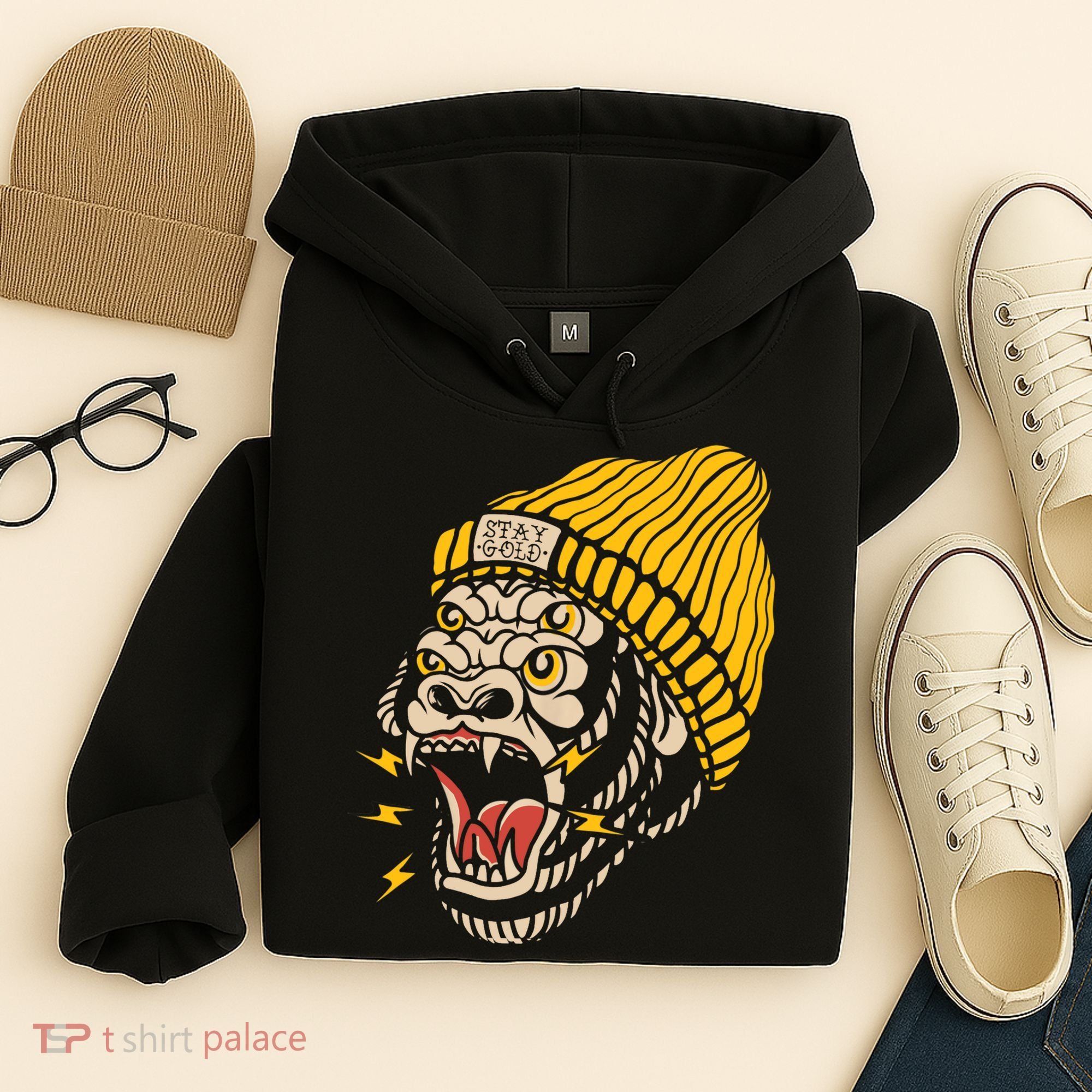 Gorilla Inked Flash Old School Ink Addict Traditional Tattoo Hoodie