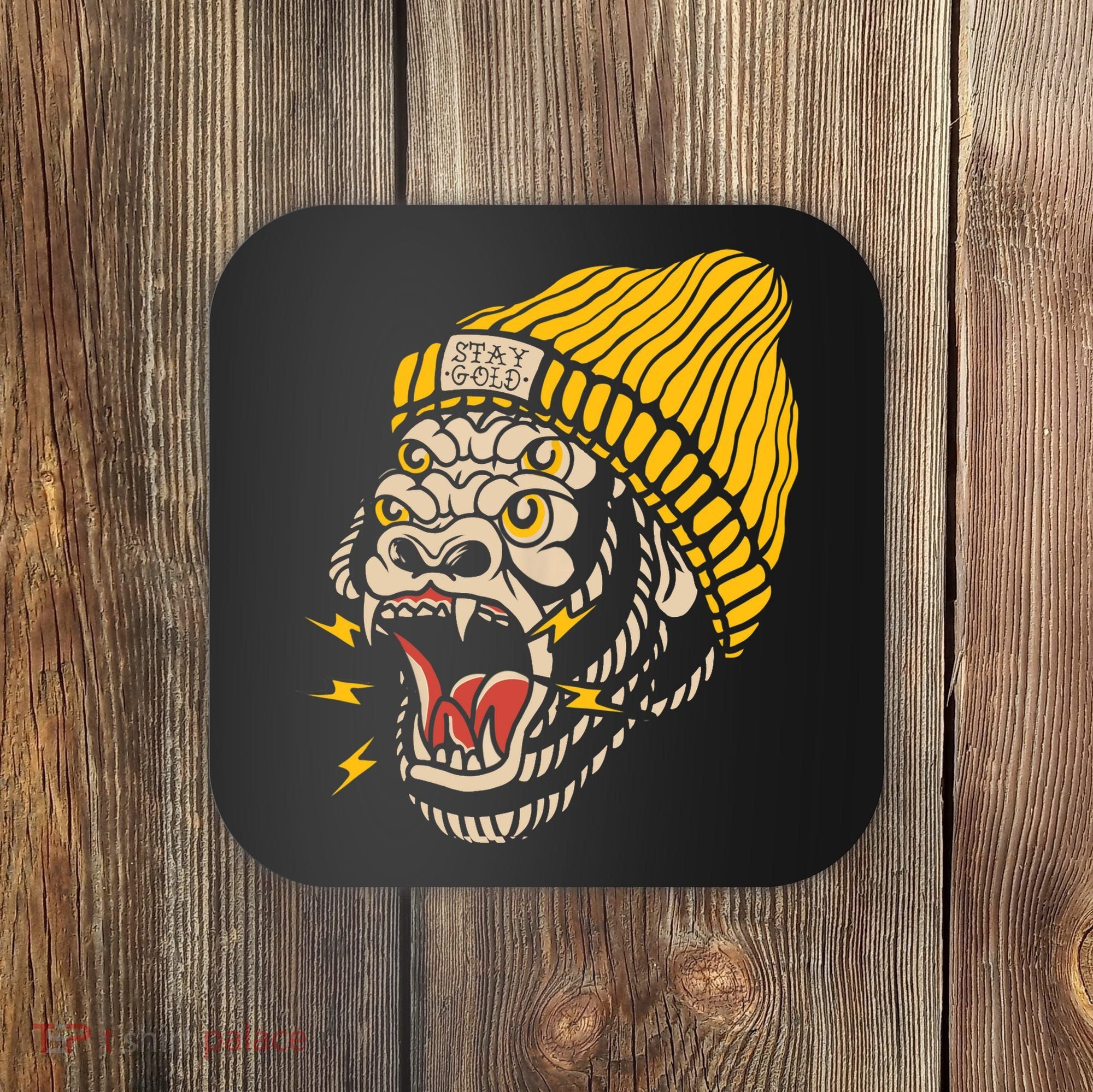 Gorilla Inked Flash Old School Ink Addict Traditional Tattoo Coaster