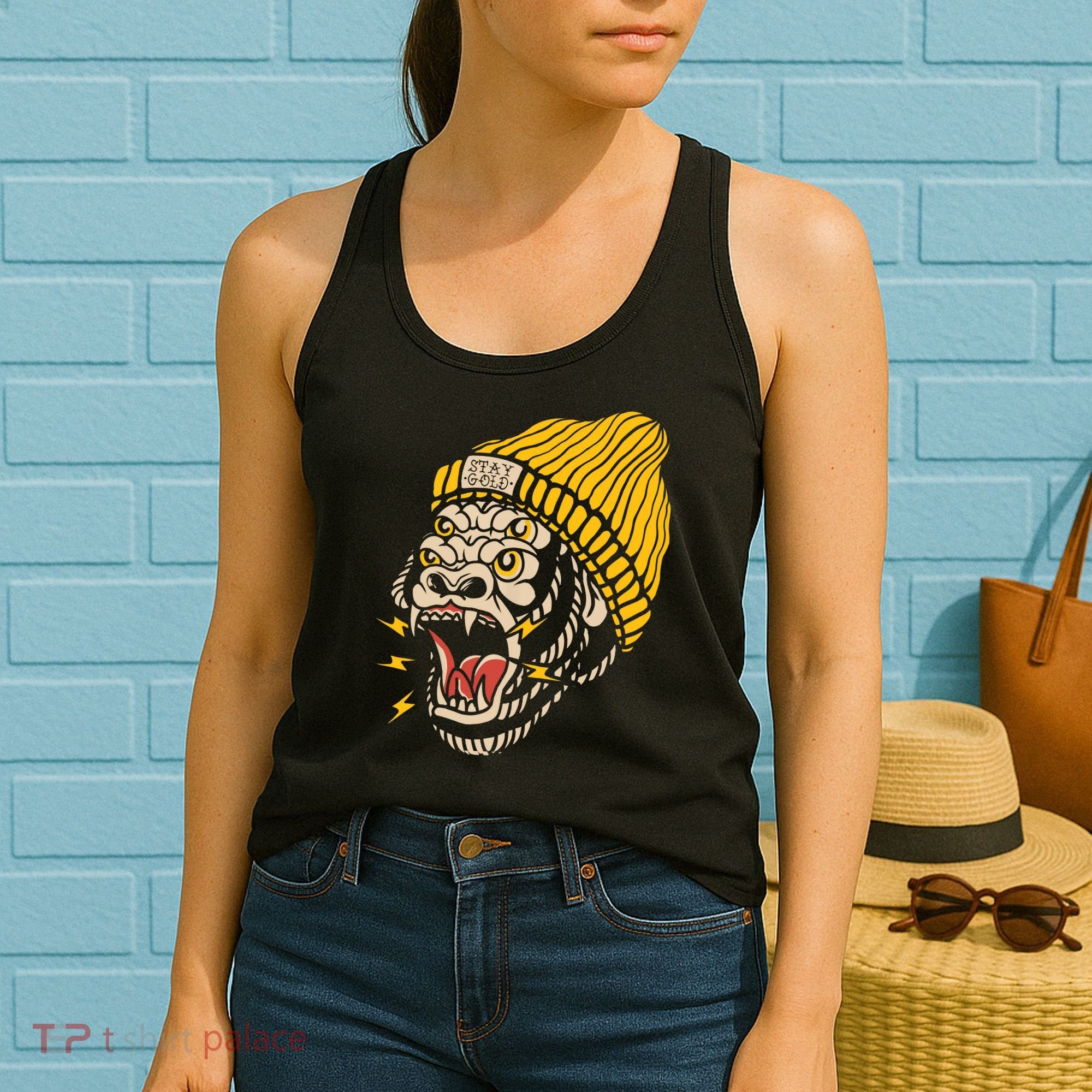 Gorilla Inked Flash Old School Ink Addict Traditional Tattoo Women's Tank Top