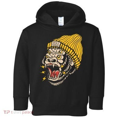 Gorilla Inked Flash Old School Ink Addict Traditional Tattoo Toddler Hoodie