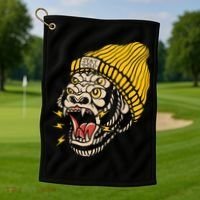 Gorilla Inked Flash Old School Ink Addict Traditional Tattoo Golf Towel thumb 1