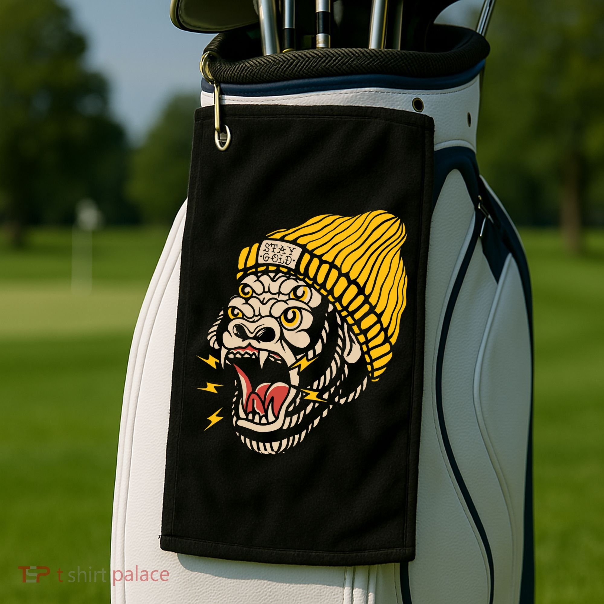 Gorilla Inked Flash Old School Ink Addict Traditional Tattoo Golf Towel
