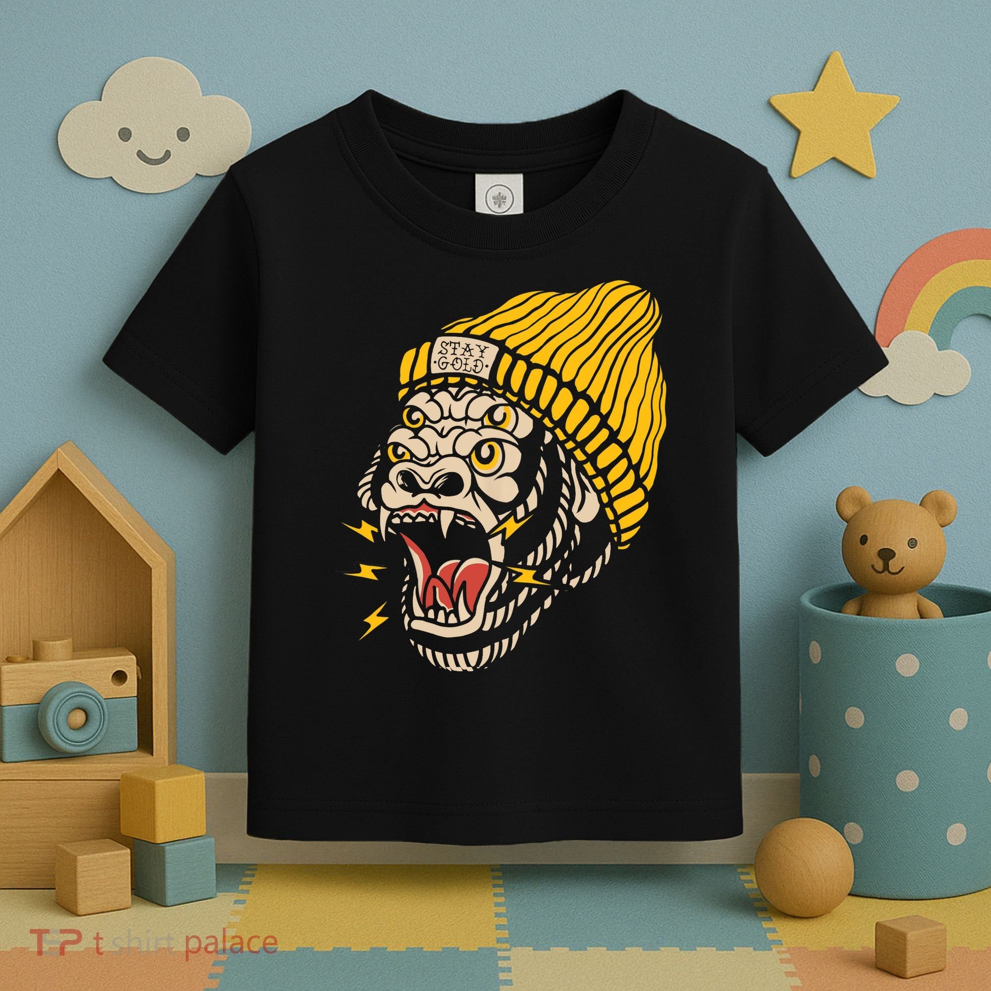 Gorilla Inked Flash Old School Ink Addict Traditional Tattoo Toddler T-Shirt