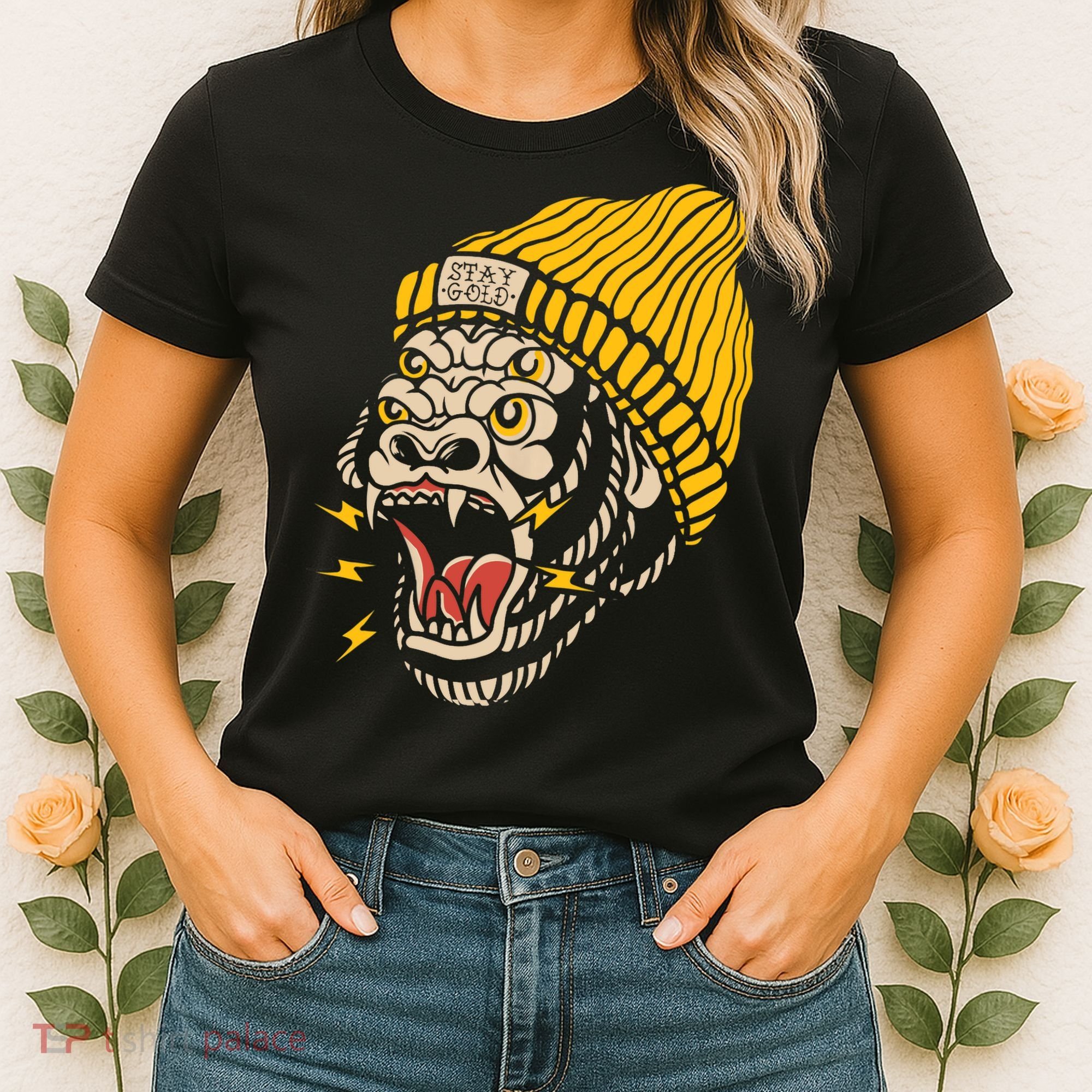 Gorilla Inked Flash Old School Ink Addict Traditional Tattoo Women's T-Shirt