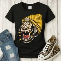 Gorilla Inked Flash Old School Ink Addict Traditional Tattoo Women's T-Shirt thumb 3