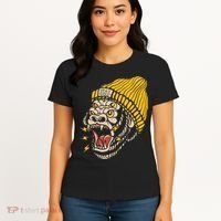 Gorilla Inked Flash Old School Ink Addict Traditional Tattoo Women's T-Shirt thumb 4