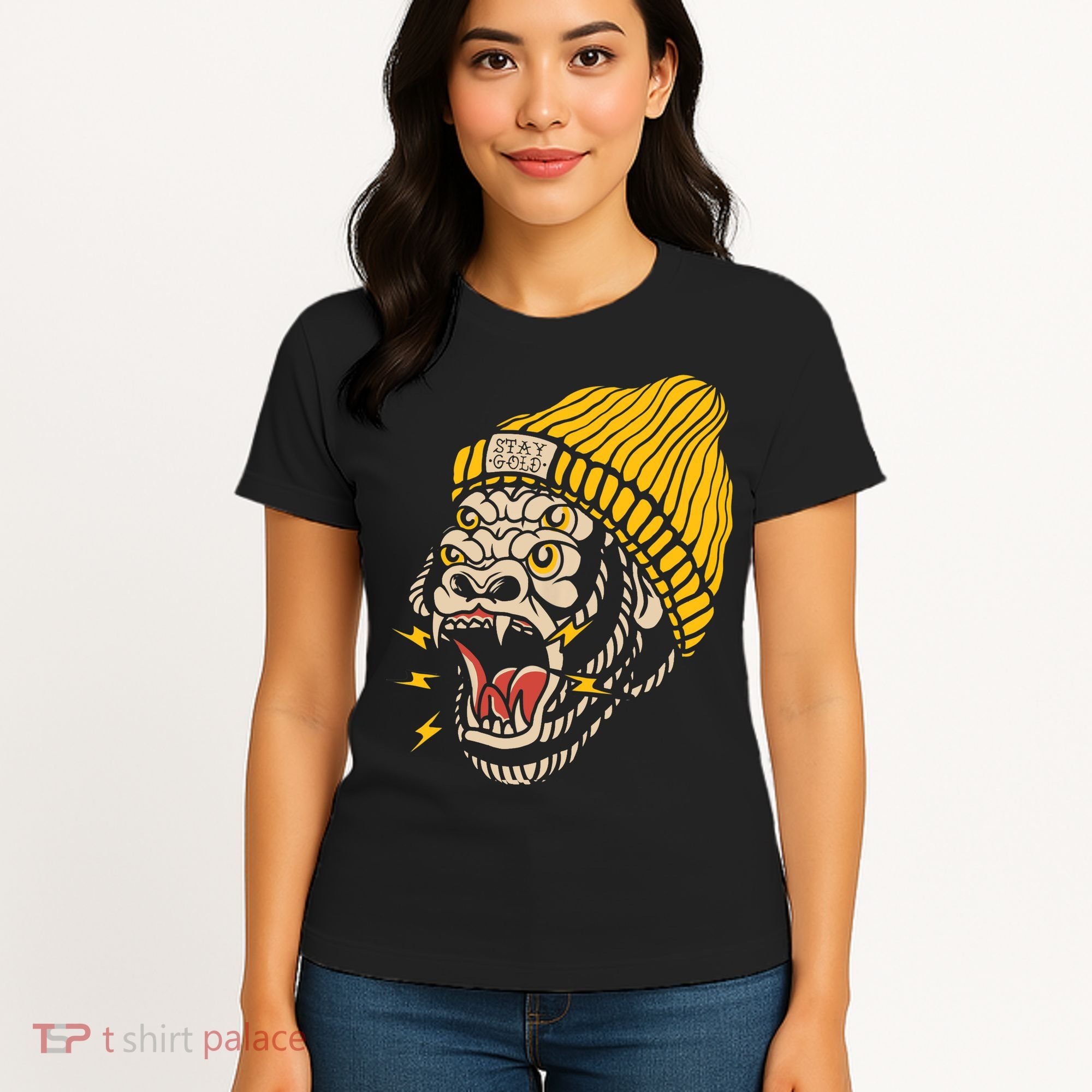Gorilla Inked Flash Old School Ink Addict Traditional Tattoo Women's T-Shirt