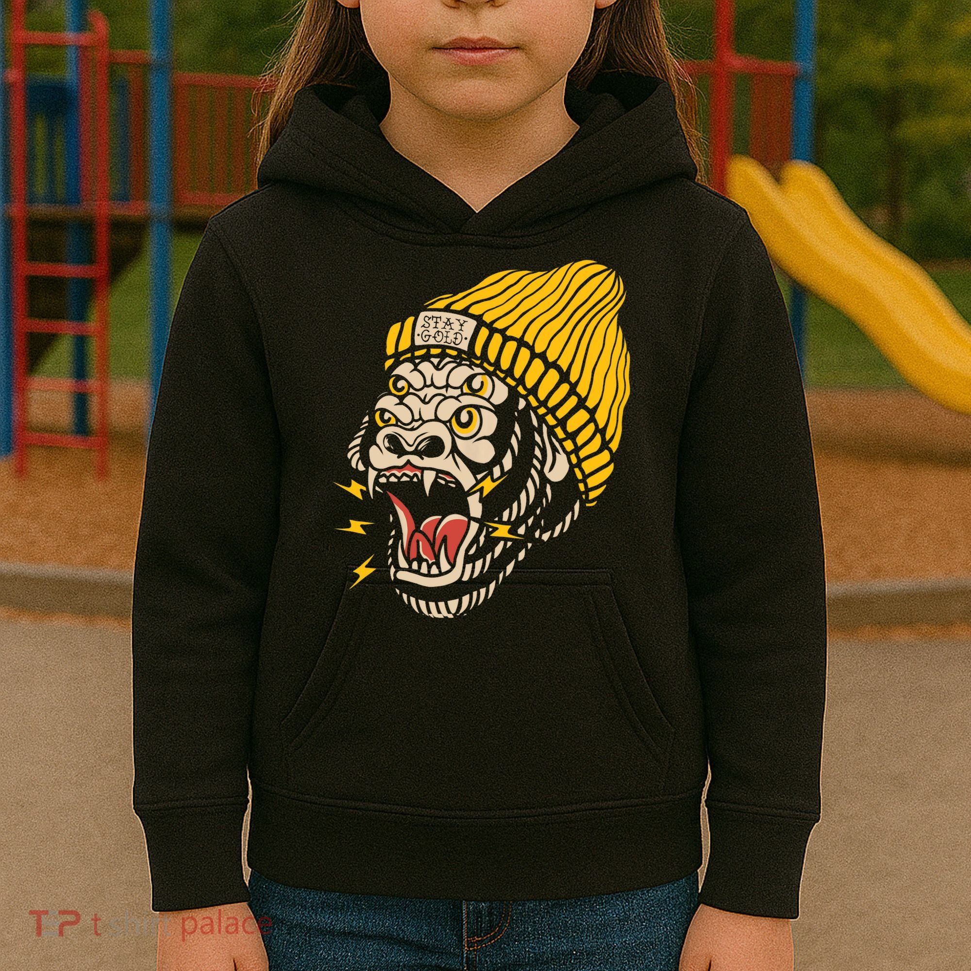 Gorilla Inked Flash Old School Ink Addict Traditional Tattoo Kids Hoodie