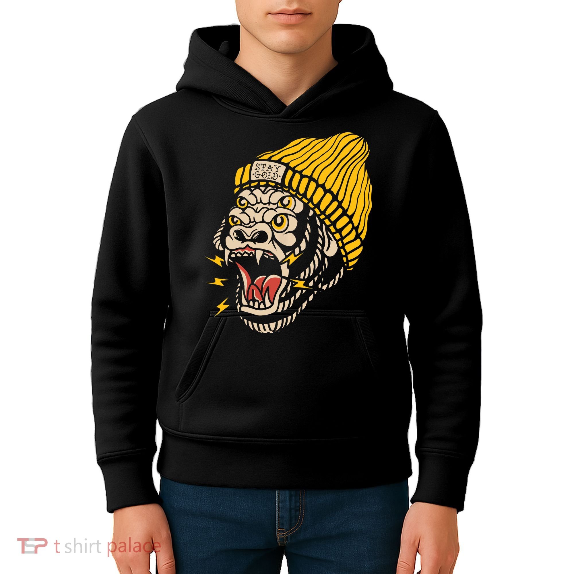 Gorilla Inked Flash Old School Ink Addict Traditional Tattoo Kids Hoodie