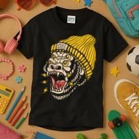 Gorilla Inked Flash Old School Ink Addict Traditional Tattoo Kids T-Shirt thumb 3