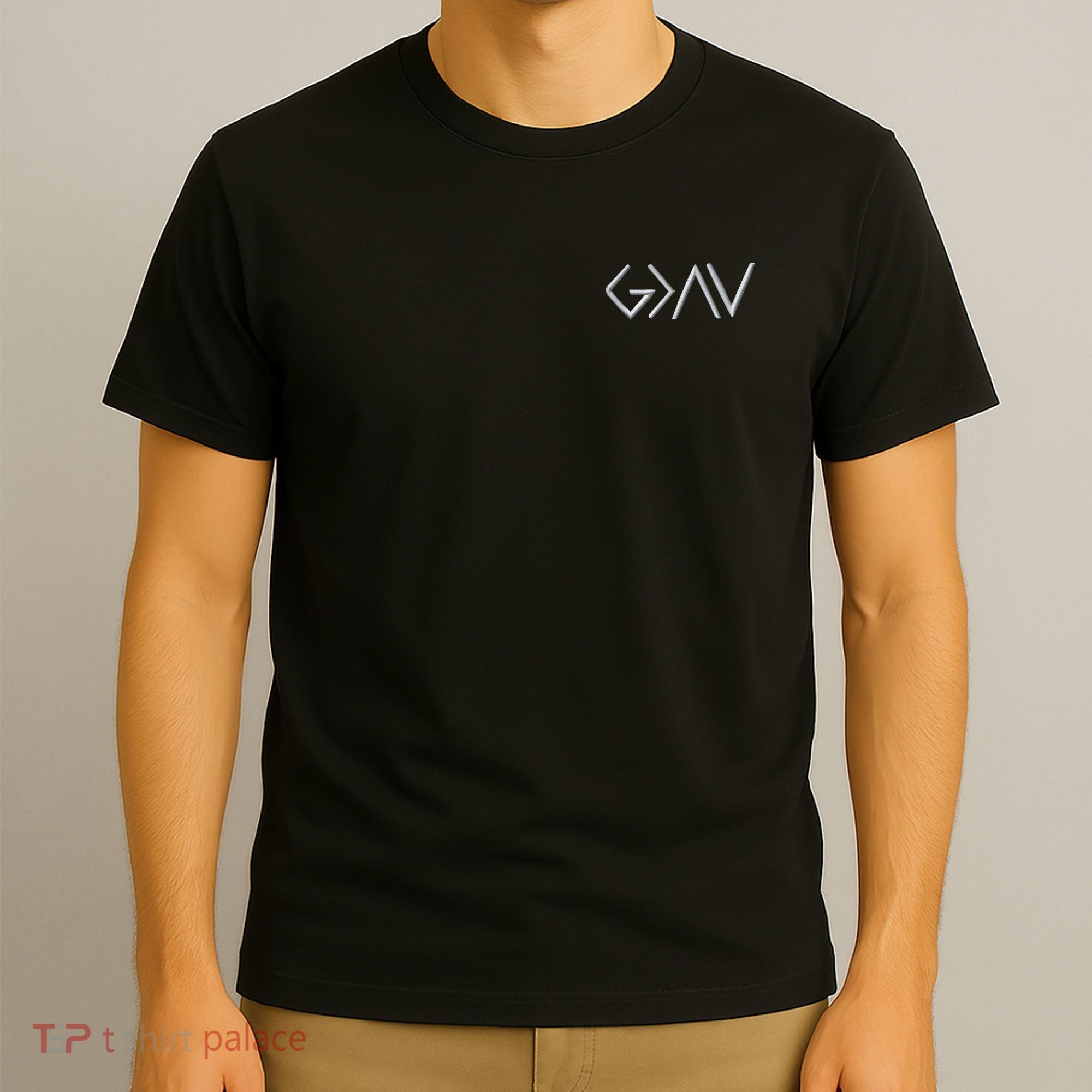 God Is Greater Than The Highs And Lows Embroidered Embroidered T-Shirt