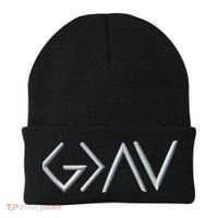 God Is Greater Than The Highs And Lows Embroidered Embroidered Beanie thumb 0