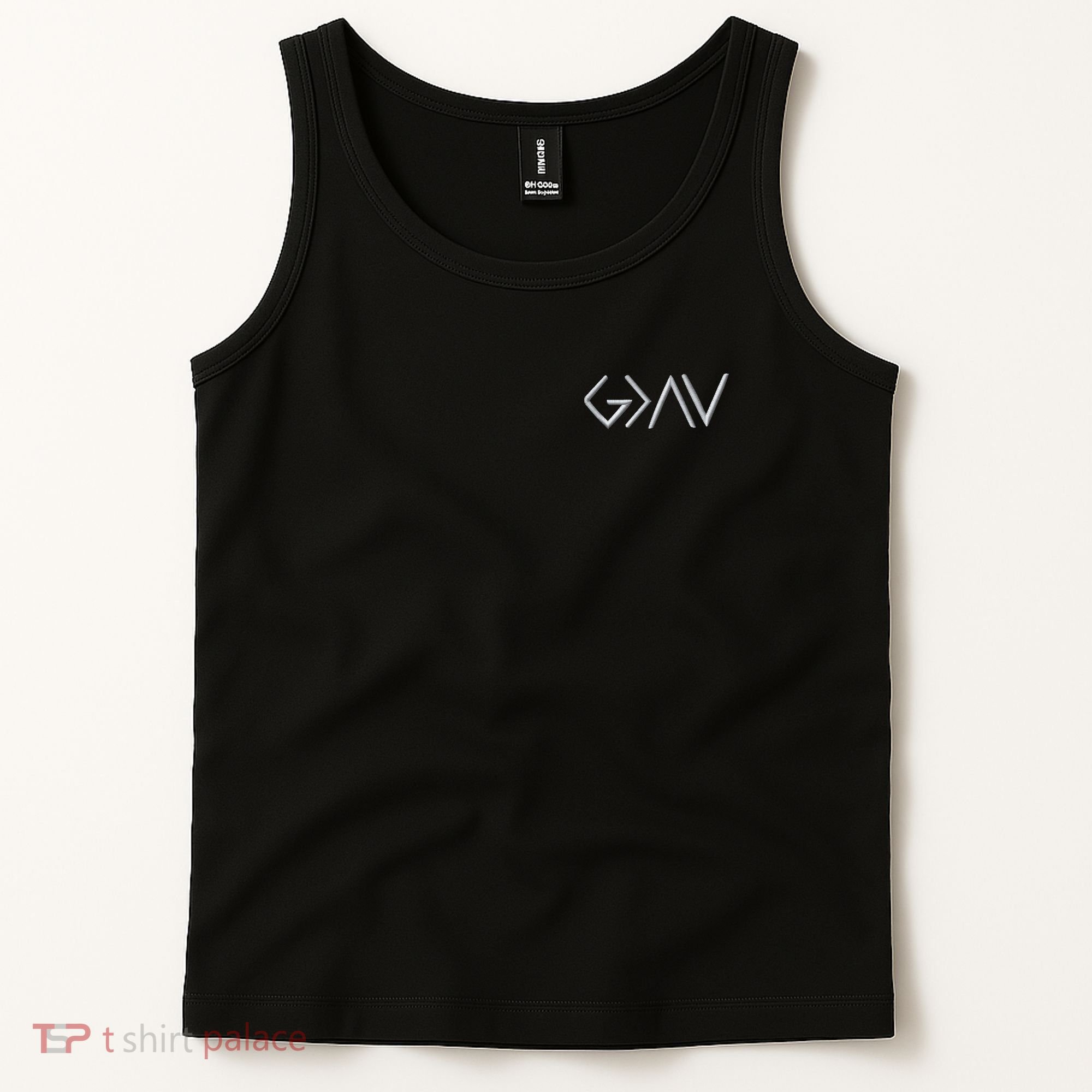 God Is Greater Than The Highs And Lows Embroidered Embroidered Tank Top