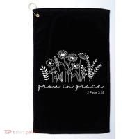 Grow In Grace 2 Peter 3:18 Floral Golf Towel thumb 0