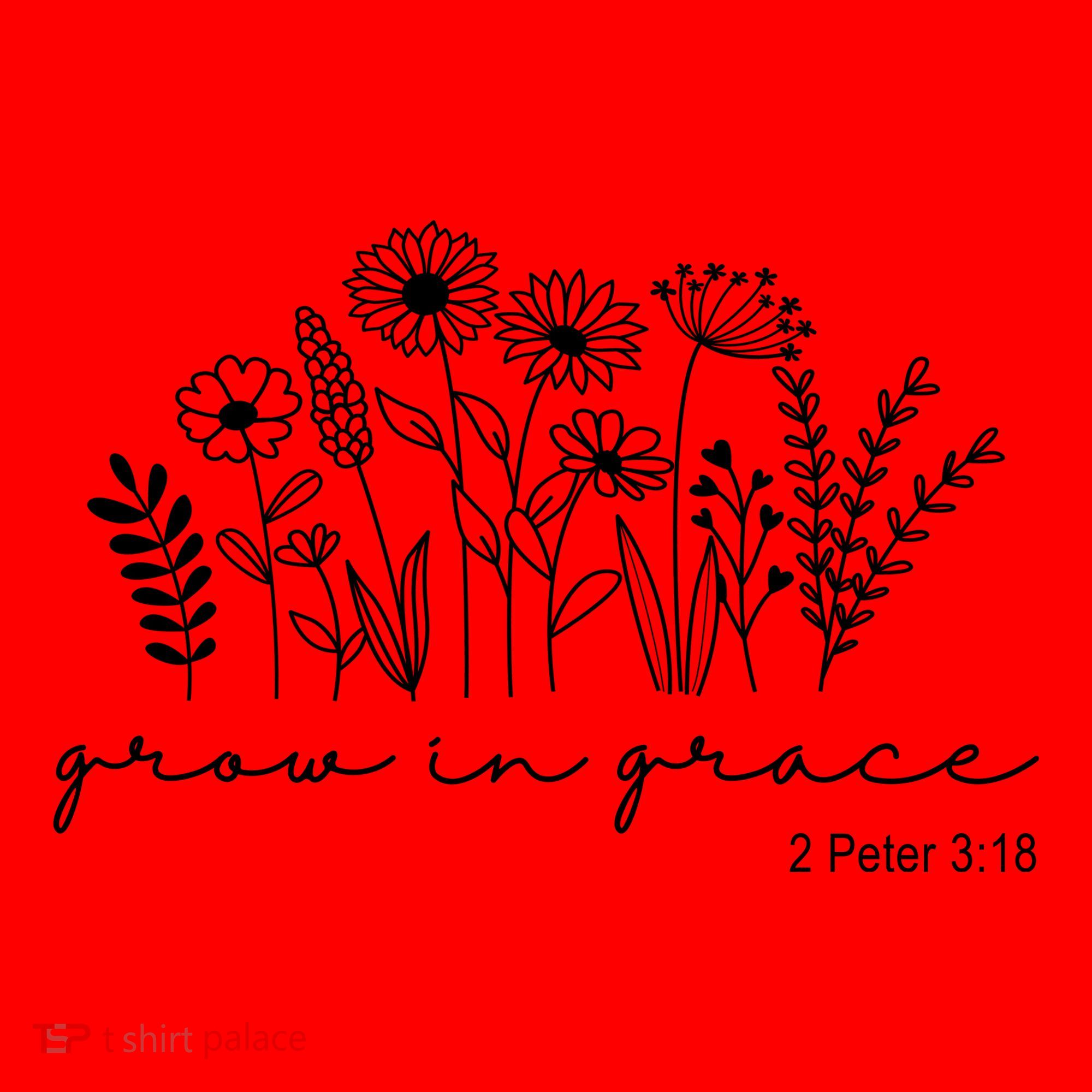 Grow In Grace 2 Peter 3:18 Floral Santa Hat