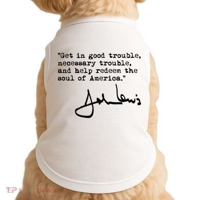 Get In Good Necessary Trouble John Lewis Social Justice Gift Doggie Tank