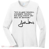 Get In Good Necessary Trouble John Lewis Social Justice Gift Women's Long Sleeve Shirt thumb 0