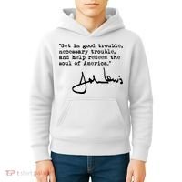 Get In Good Necessary Trouble John Lewis Social Justice Gift Kids Hoodie thumb 4