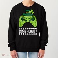 Gamerchaun Irish Gamer Paddys St Patrick Day Women's Sweatshirt thumb 0