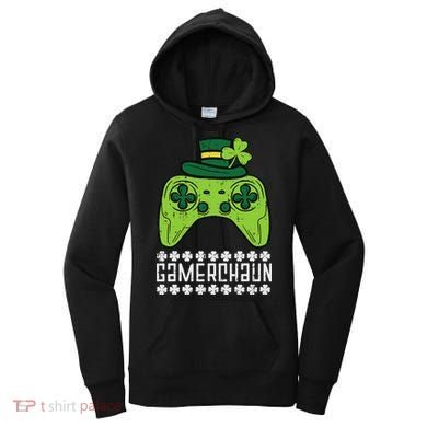 Gamerchaun Irish Gamer Paddys St Patrick Day Women's Hoodie