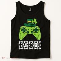 Gamerchaun Irish Gamer Paddys St Patrick Day Tank Top thumb 2