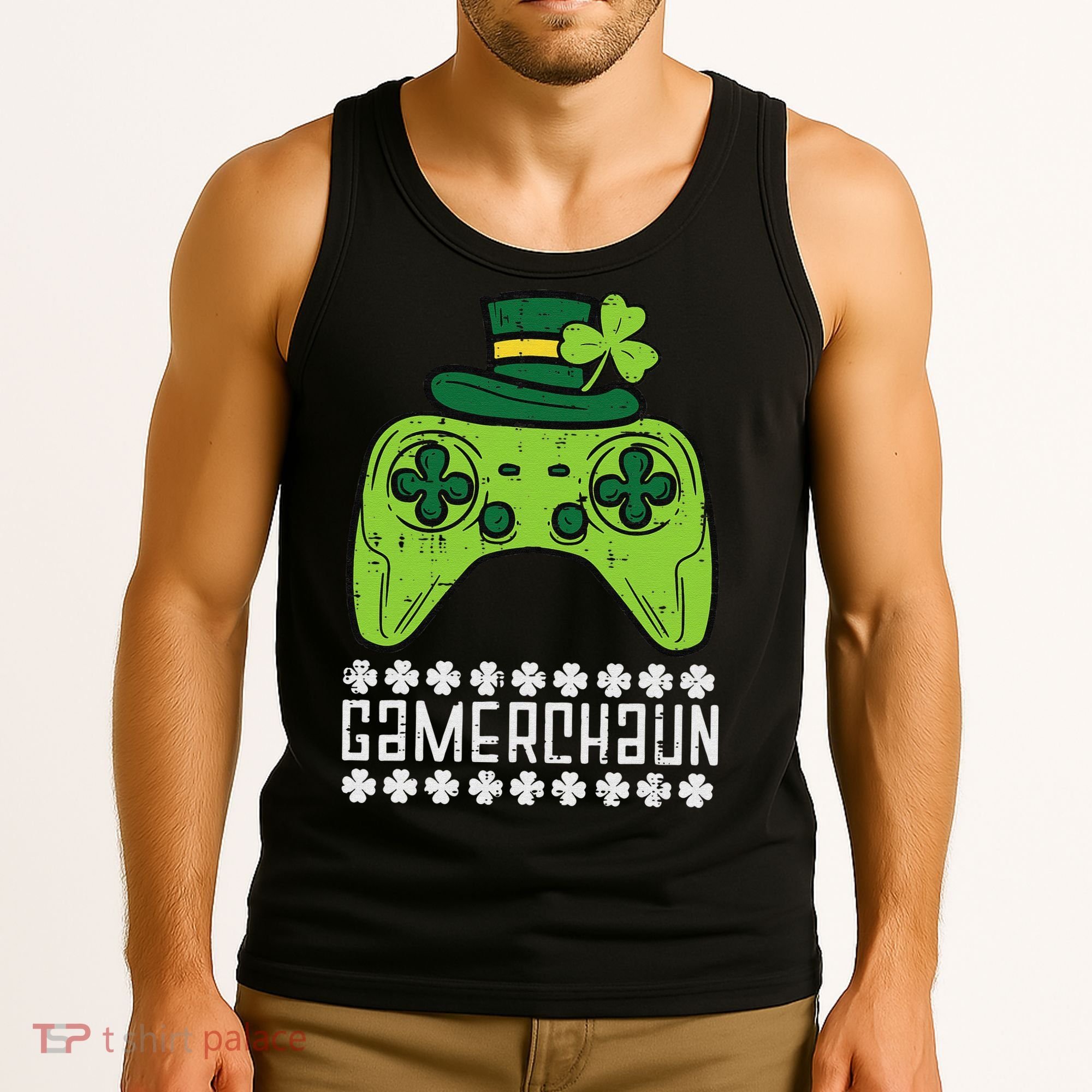 Gamerchaun Irish Gamer Paddys St Patrick Day Tank Top
