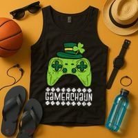 Gamerchaun Irish Gamer Paddys St Patrick Day Tank Top thumb 4