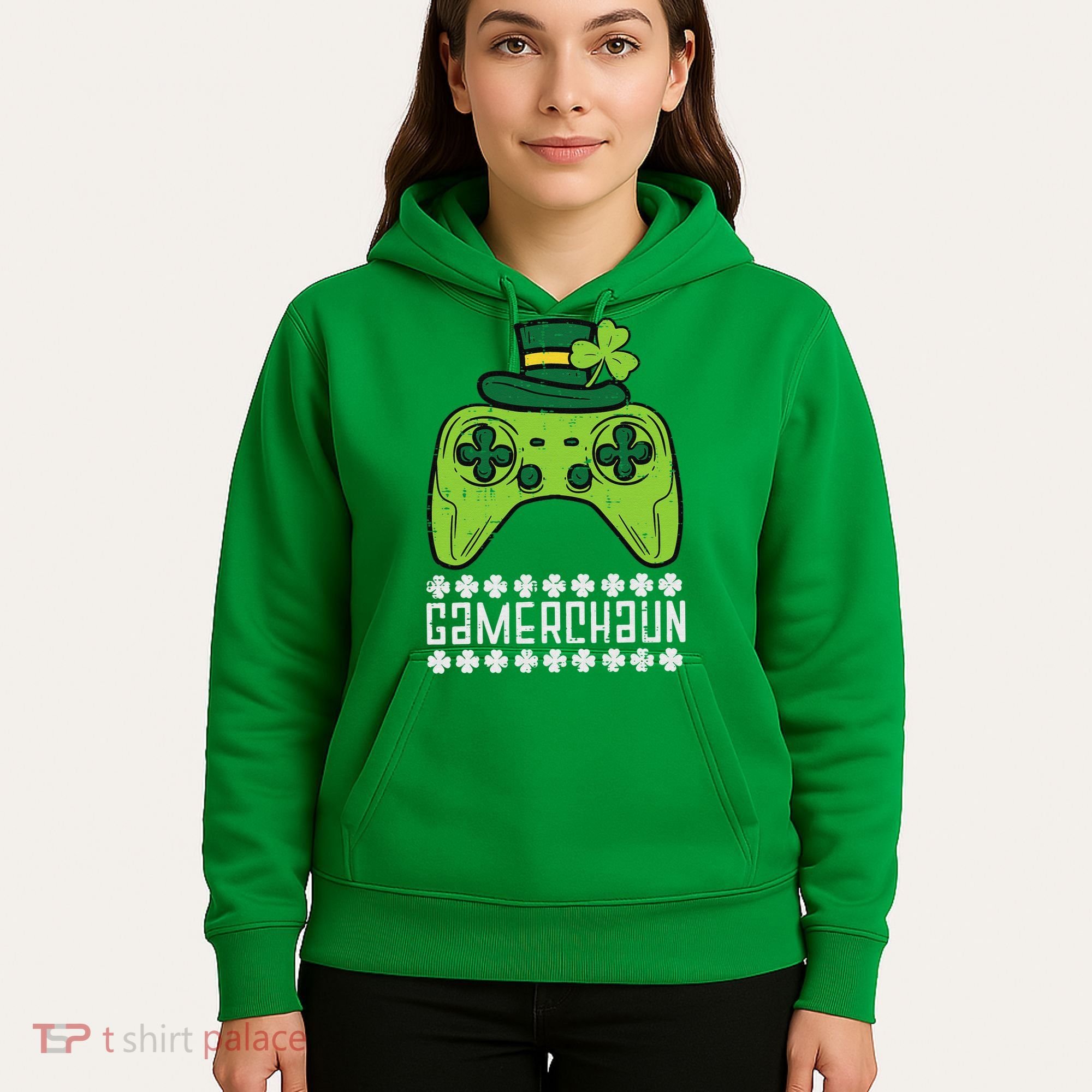 Gamerchaun Irish Gamer Paddys St Patrick Day Hoodie
