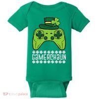Gamerchaun Irish Gamer Paddys St Patrick Day Baby Bodysuit thumb 0