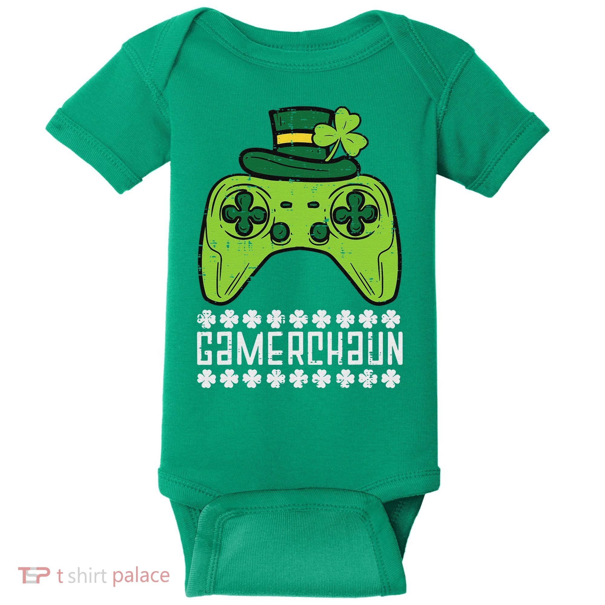 Gamerchaun Irish Gamer Paddys St Patrick Day Baby Bodysuit